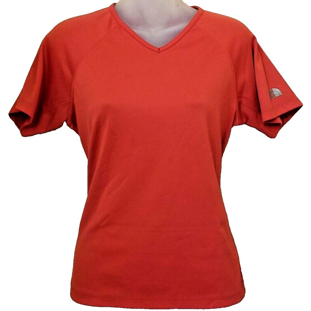THE NORTH FACE Shirt Womens M Red VaporWick Short Sleeve Running Shirt Athletic